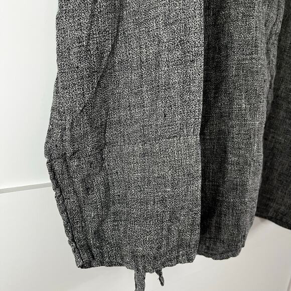 Flax 100% Linen Long Sleeve Top Gray Size M Artsy Boho Minimalist Beach Coastal - Picture 4 of 7